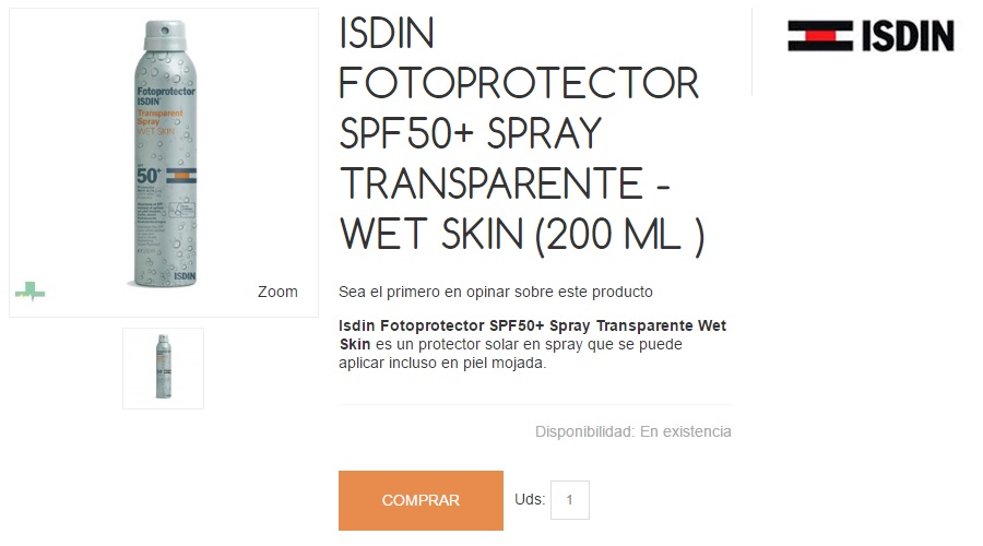 isdin fotoprotector 50 spray transparente